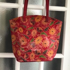 Floral leather bag